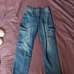 Express Women's Straight Leg Blue Jeans